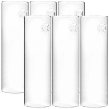 Imagem de 6 vasos de parede de vidro, vasos para pendurar na parede para plantas hidropônicas, vasos suspensos internos, design de cilindro transparente com ganchos sem vestígios, ideal para decoração de casa e