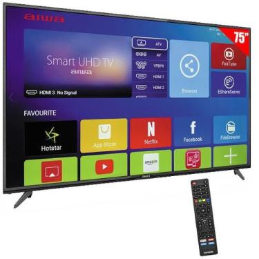 Imagem de Smart TV LED 75" Aiwa AW75B4K 4K Ultra HD HDMI/USB/Porta Ethernet com 
