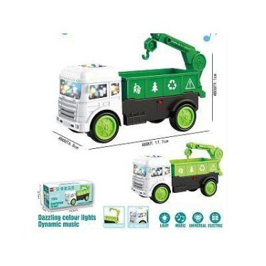 Imagem de Brinquedo Caminhão De Lixo Com Guindaste Luz E Som Bate E Volta. - Toy