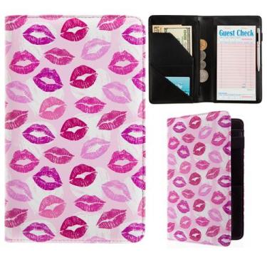 Imagem de Livro de servidor AIRMORS Pink Cute Waitress com bolso de dinheiro e z