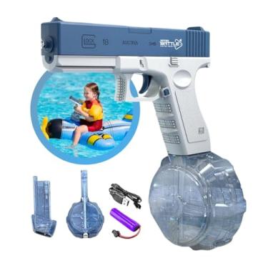 Imagem de Pistola de Água Lançador Metralhadora Elétrica Esguicho Automático Brinquedo Aquático Bateria Kizumba