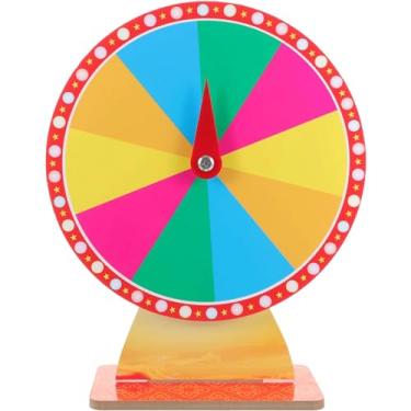 Imagem de MObyat Roda de jogo de plástico com 10 compartimentos para mesa roda de roleta rotativa da sorte para jogos de sorte, feiras de Natal, carnaval