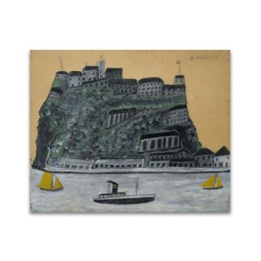 Imagem de RYLJCZ Reproduções de pinturas famosas de Alfred Wallis-(Gibraltar) Impressões em tela - quadros decorativos para sala de estar 55 x 66 cm (21,6 x 25,9 pol.) sem moldura