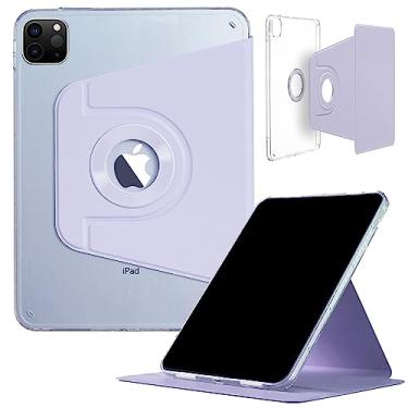 Imagem de Capa DMaos para iPad Pro-7 (11'') 2024, capa inteligente destacável magnética, suporte dobrável com rotação de 360° - lavanda