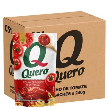 Imagem de Caixa Molho de Tomate Quero Tradicional 240g 24 Un.