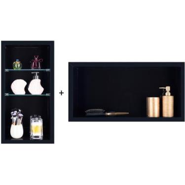 Imagem de Nicho Em Porcelanato Para Banheiro E Nicho com Prateleira De Vidro - K