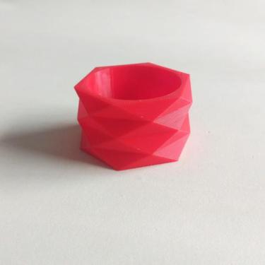Imagem de 8 Argolas Para Guardanapo Geométrica - Mesa Posta - Toque 3D, Vermelho