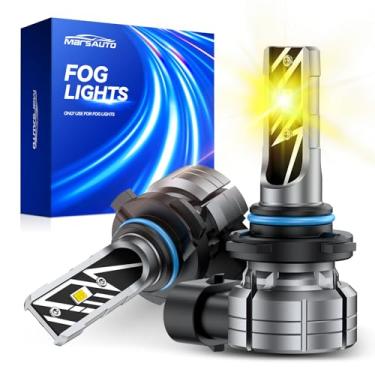 Imagem de Marsauto H10 9145 lâmpadas de LED de neblina amarelas, 14.000LM 3000K âmbar H10 9140 9145 luzes de neblina amarelas, vida útil de 70.000 horas sem polaridade para faróis de neblina e DRL, capas de luz