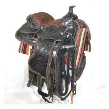 Imagem de Sela Team Roping Americana Marrom Laço Premium Dia Dos Pais! - Couros 