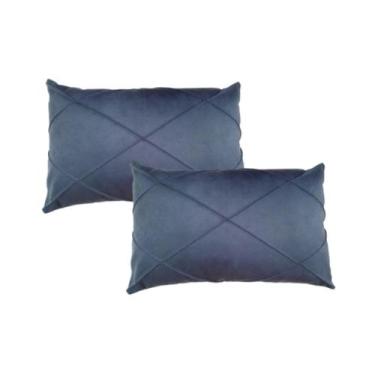 Imagem de Par de Almofada  Retangular Suede Drapeada Baguete 30x50 - Enxovais An