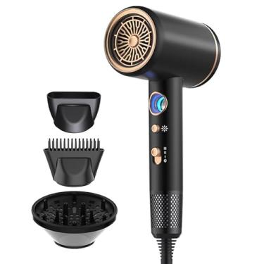 Imagem de Secador de cabelo iônico, Arhhn 1875W para mulheres, seche cheveux, secadores de cabelo profissionais de alta velocidade, leve, silencioso, secador de cabelo com difusor, para salão de beleza em casa