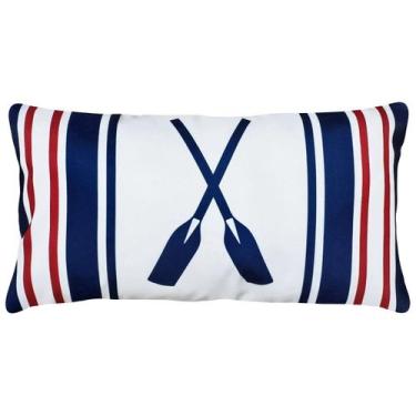 Imagem de Almofada Estampada Náutica Remo Timão Ou Âncora Sarja 30x50 - M3 Decor