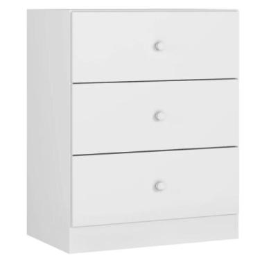 Imagem de Cômoda Multiuso Helô para Quarto 3 Gavetas Branco - Bela Móveis - AJL