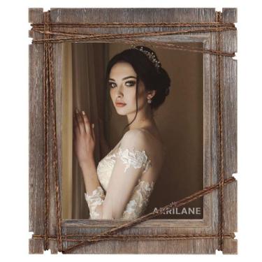 Imagem de Porta-retratos AKRILANE Rustic Wood 11x14 polegadas para parede/mesa