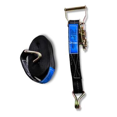 Imagem de Cinta Catraca com Gancho J, 25mm x 6 Metros, Capacidade 1500kg, Poliéster