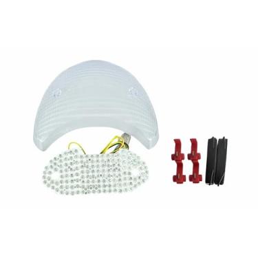 Imagem de TOPZONE Adequado para Ducati 2003-2004-2005-2006 Supersport 1000 DS/SS; Supersport 800/S/Sport 2003-2005; luz traseira de freio com seta integrado (transparente, flash LED estilo 1)