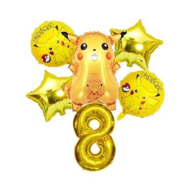 Imagem de Conjunto De Balões De Aniversário Pokémon Pikachu Squirtle Charmander 