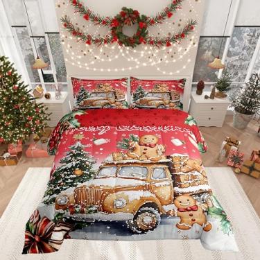 Imagem de Conjunto de edredom solteiro com desenho de caminhão de gengibre, para crianças, meninas, adolescentes, decoração de quarto de crianças, meninas, adolescentes, decoração de quarto de jovem, feminino