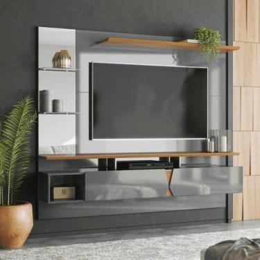 Imagem de Painel tv Lituania cinza perolizado/tauari - CasaH