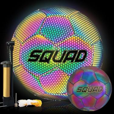 Imagem de Bola de futebol reflexiva SQUAD, tamanho holográfico 3, 4, 5, crianças
