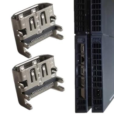 Imagem de MYPUQIAO 2 PCS High-Quality HDMI Port Replacement for PS4 1000/1100/1200 Models Only (NOT for Slim/PRO)​​, Compatible with PlayStation 4 Console. (1100-2)