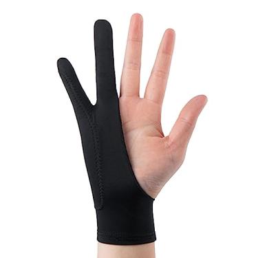 Imagem de ZJchao Luva de Desenho, Luva Artista de de Arte Digital Tablet de Desenho Respirável Evite Mancha Com de Pintura de 3 Camadas 2 para Esboçar o Artista Preto (S)