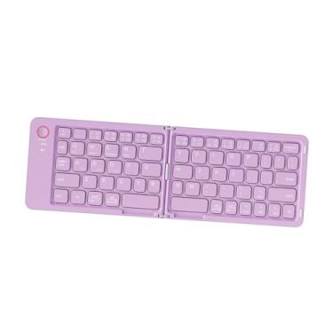 Imagem de Generic Teclado dobrável profissional com 68 teclas, compacto e recarregável, teclado de computador para smartphone e PC, Roxo