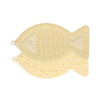 Imagem de Tapete de alimentação lenta para gatos em forma de peixe, alternativa divertida para uma tigela ou prato de alimentação lenta, perfeito para comida, guloseimas e redução da ansiedade (amarelo)