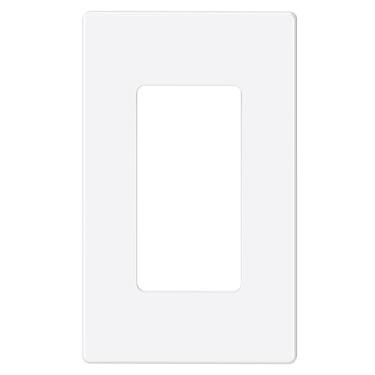 Imagem de EMITEVER Capa decorativa de placa de parede sem parafuso de 1 gangue para tomada de receptáculo e interruptor de luz, tamanho padrão 12 cm A x 7 cm L, placa frontal termoplástica inquebrável