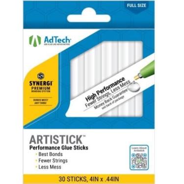 Imagem de AdTech Bastões de cola quente de alto desempenho para artistick de tamanho completo – 30 bastões, alta temperatura, forte ligação para artesanato, reparos e projetos de bricolage