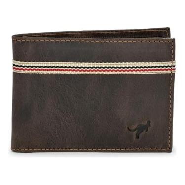 Imagem de Carteira Masculina Porta Cartão Couro Legítimo com plástico(Marrom-escuro)