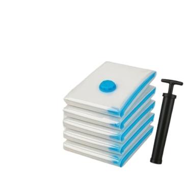 Imagem de Kit 10 Saco A Vácuo Grande Organizador Edredom Coberto Mala Roupa De Cama + Bomba a Vácuo(5 Sacos 50x60cm,Sem Bomba)