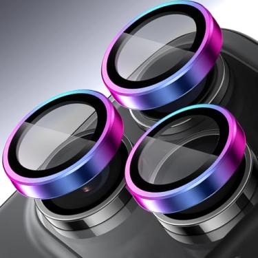 Imagem de Protetor de lente de câmera de telefone para iPhone 17 Pro Max/iPhone 17 Pro, protetores de lente individuais, vidro temperado ultrafino resistente a arranhões com bordas de alumínio para Apple