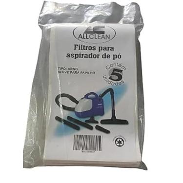 Imagem de SACO FILTRO DESCARTÁVEL PARA ASPIRADOR DE PÓ ARNO PAPA PÓ Contém 5 unidades