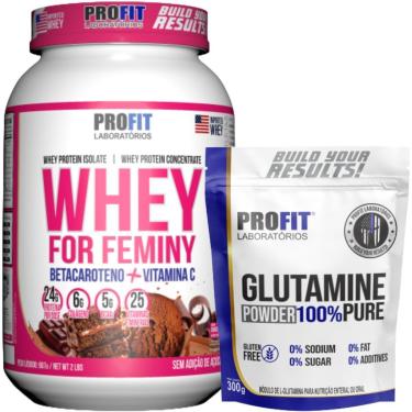 Imagem de WHEY FOR FEMINY 907G l GLUTAMINA PURA 300G l PROFIT-Unissex