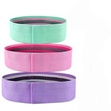Imagem de kit 3 Faixas Elástica de Resistência para yoga Pilates Treino Academia- Elásticos de Resistência(4)