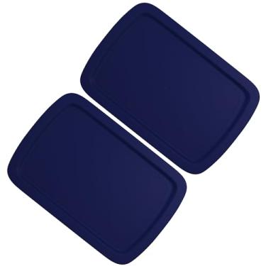 Imagem de Tampa de substituição para pirex 23 x 33 cm, tampa de recipiente de vidro para assarola fácil de segurar, 3 QT, C-233-PC (azul marinho), pacote com 2