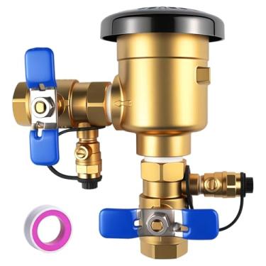 Imagem de UHARBOUR Conjunto de disjuntor a vácuo de pressão 720A de 2,5 cm, preventor de refluxo de irrigação/irrigação de latão resistente, vem com fita de teflon, pressão de até 400PSI