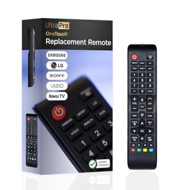 Imagem de UltraPro Controle remoto universal OneTouch para todos os controles de TV Samsung, compatível com todas as Smart TVs Samsung, LED, LCD, HDTV, 3D, séries de TV, 2 dispositivos, preto, 84011
