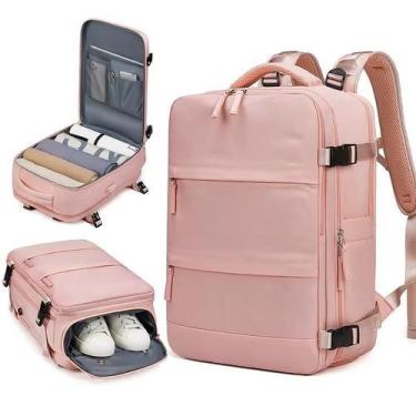 Imagem de Mochila Impermeável Expansível Notebook Usb Reforçada-Rosa - Mhr