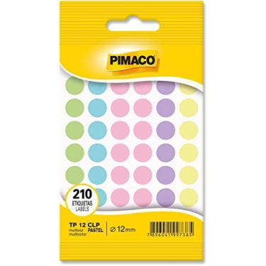 Imagem de Etiqueta Redonda, Pimaco, Tp-12, Colorida Pastel, 12mm, Cartela com 210 Etiquetas