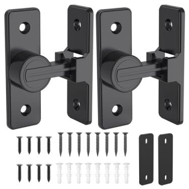 Imagem de Ferragens de fechadura de porta de celeiro, travas de porta de segurança resistentes de 90 graus, trava de trava de fecho, trava de porta deslizante de celeiro adequada para jardim, banheiro, ao ar