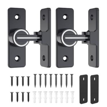 Imagem de Ferragens de fechadura de porta de celeiro, trava de segurança resistente de 90 graus, trava de trava de fecho, trava de porta deslizante de celeiro adequada para jardim, banheiro, ao ar livre, janela