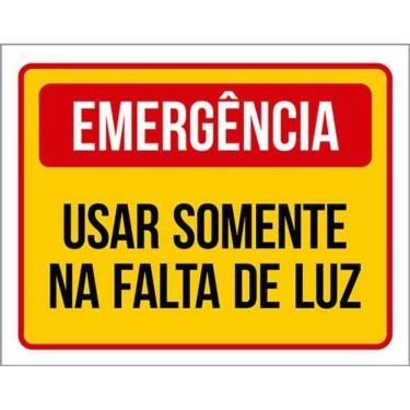 Imagem de Kit 3 Placas Emergência Usar Somente Falta Luz 36X46