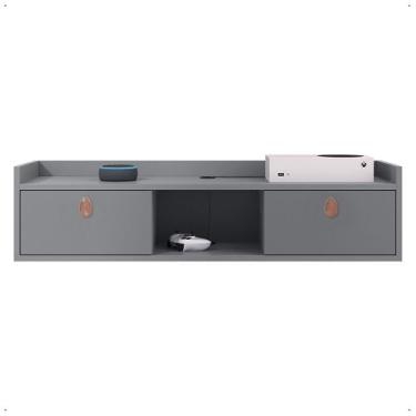 Imagem de Rack Home Suspenso Vegas Com 2 Portas e Nicho Para Quarto Sala - Móvei