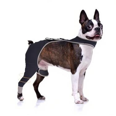 Imagem de Manga de perna de cachorro para parar de lamber para cães pequenos, alternativa de cone confortável e respirável após a sucção, evita que feridas de animais de estimação lamba e mordam, perna traseira