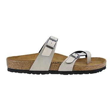 Imagem de Birkenstock Mayari Stone Birko-Flor Pull Up 37 (feminino 36-40) Regular, Pedra Birko-flor Pull Up, 35