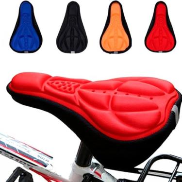 Imagem de Capa Selim Bike Gel para Banco Confortável Ergométrica Universal Antiderrapante e Lavável para Bicicleta Mountain Ciclismo | Premium MyBrins (Vermelho)