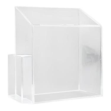 Imagem de shamjina Caixa de sugestões de acrílico organizador de armazenamento recipiente de armazenamento multiuso com chaves caixa de doação para caridade doméstica, Transparente