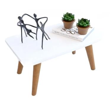 Imagem de Mesinha De Centro Retangular Pé Palito Madeira Sala De Estar(Branco)